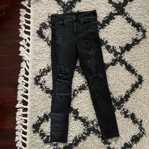 Ripped high waisted skinny jeans